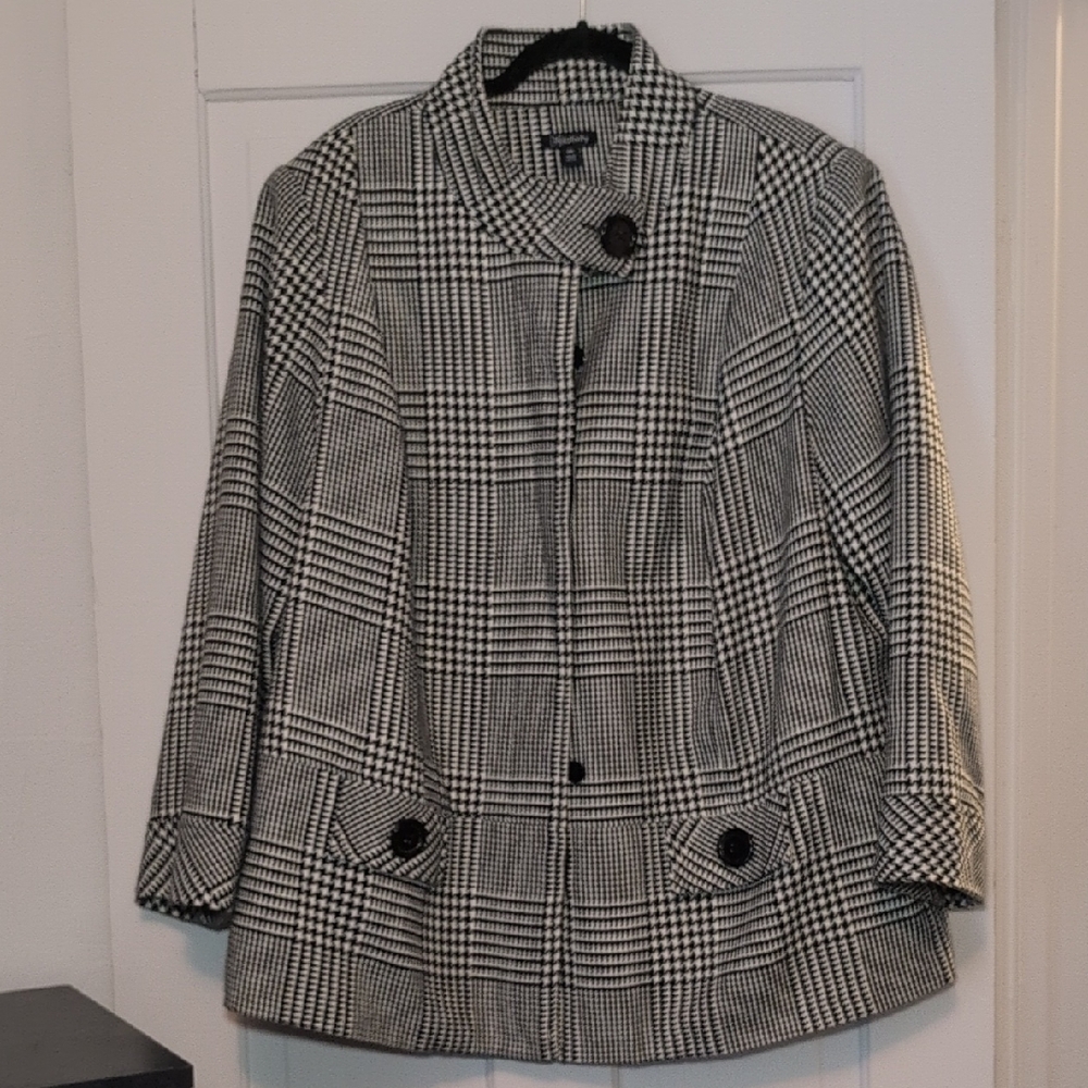 Relativity Black and White Checkered Blazer